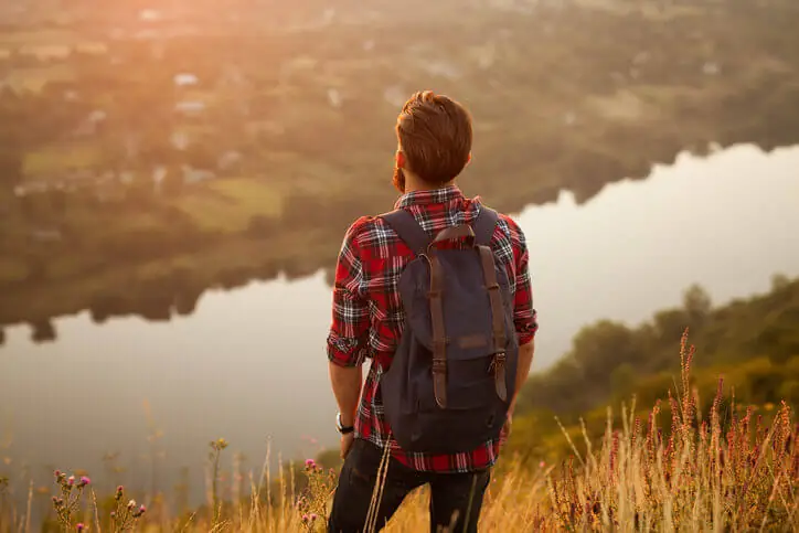 Man with back pack
