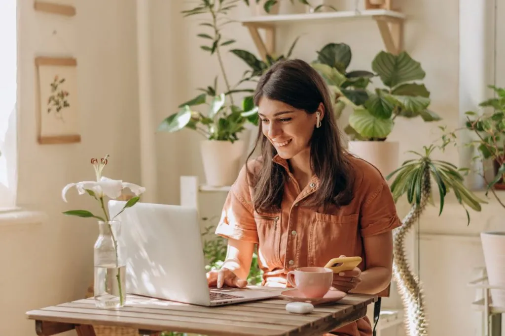 woman on computer