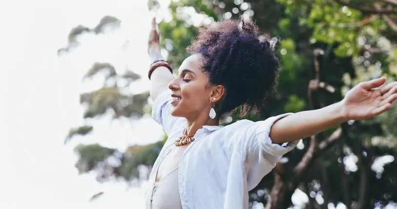 women outstretched arms