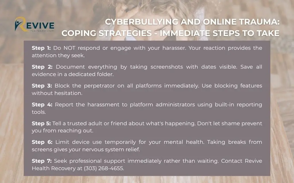 Cyberbullying and online trauma: Coping strategies - immediate steps to take